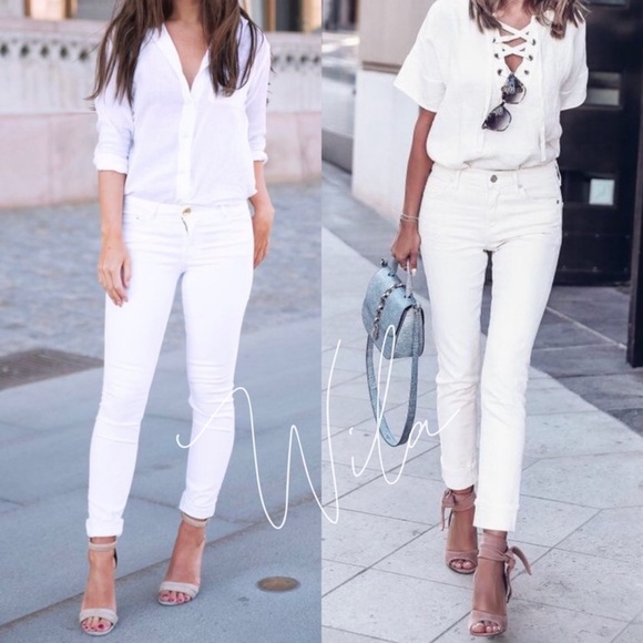 WILA Pants - white skinny jeggings pants jeans stretch